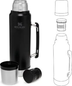 Stanley The Legendary Classic Bottle 1,00L - Thermosfles - Matte Black -LAVAZZA Winkel 1000x1200