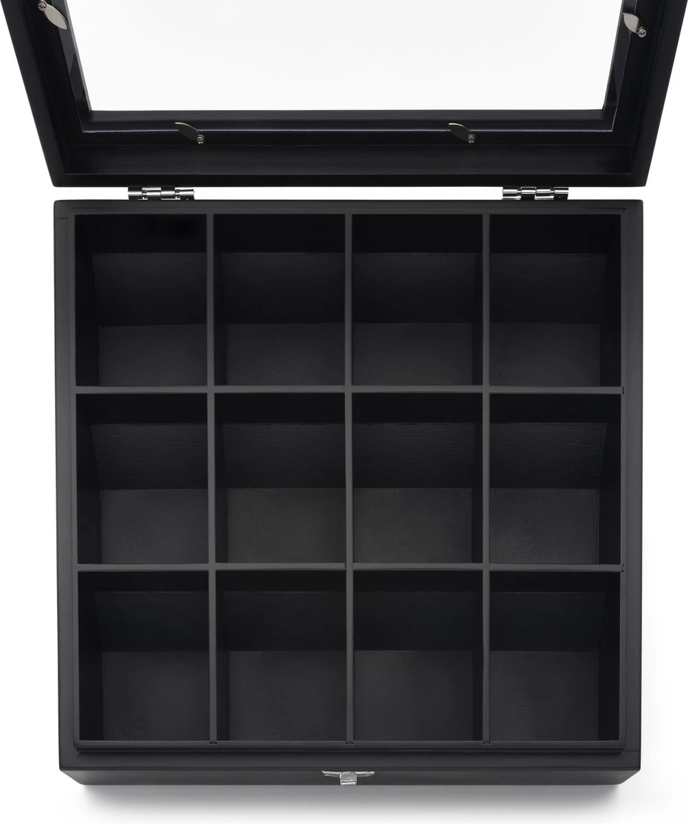 Bredemeijer - Theedoos 12-vaks venster bamboe zwart Bredemeijer - Theedoos 12-vaks Venster Bamboe Zwart -LAVAZZA Winkel 1003x1200 1