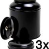 Merkloos 3 Stuks - Theeblik - Zwart - Theeblik 100 Gram - Theedoos - Theeblik Met Binnendeksel - Met Dubbele Deksel - Theeblikken Voor Losse Thee - Bewaarblik - Voorraadbussen - Opbergbak - Voorraadbus - Voor Losse Thee, Kruiden, Specerijen En Koffiebonen
