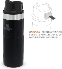 Stanley Trigger-Action Travel Mug 0.47L - Thermosfles - Matt Black -LAVAZZA Winkel 1075x1200