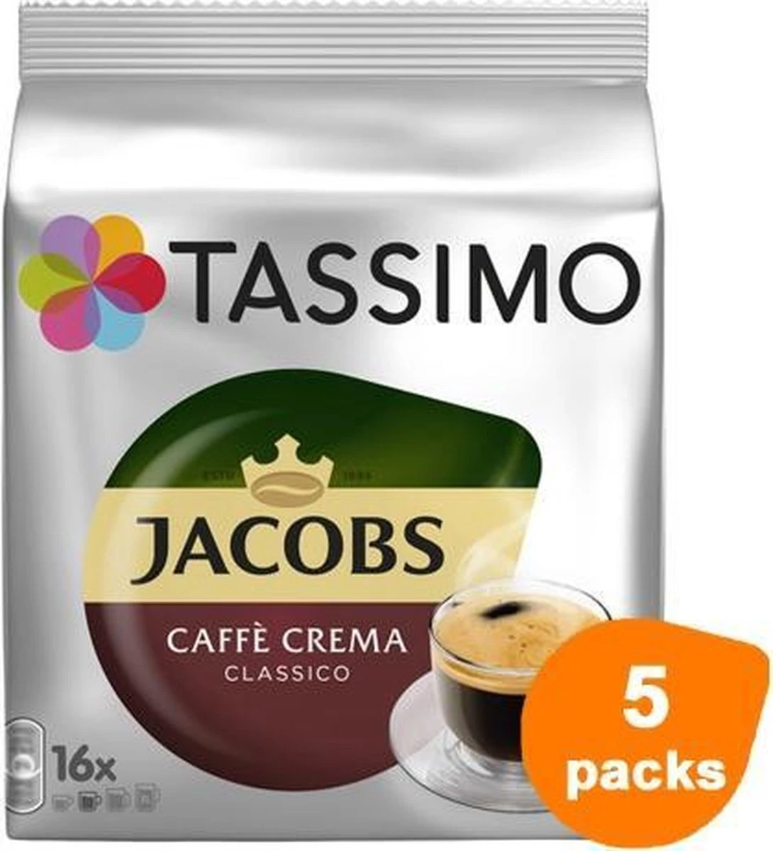 Tassimo - Jacobs Caffè Crema Classico - 5x 16 T-Discs Tassimo - Jacobs Caffè Crema Classico - 5x 16 T-Discs -LAVAZZA Winkel