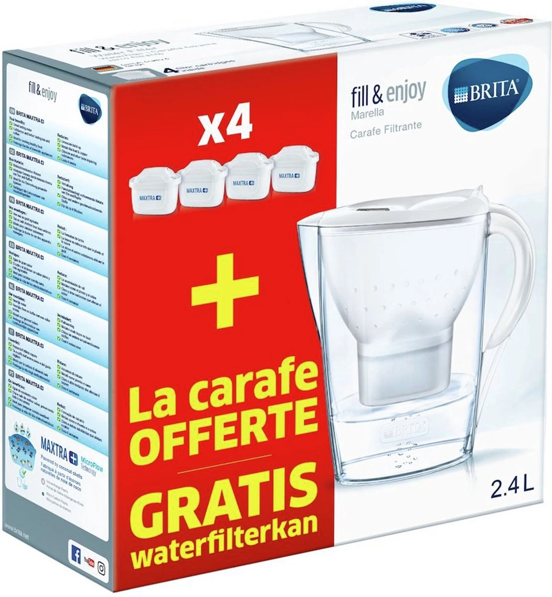 BRITA Waterfilterbundel Marella Cool white + 4 MAXTRA+ filterpatronen BRITA Waterfilterbundel Marella Cool White + 4 MAXTRA+ Filterpatronen -LAVAZZA Winkel 1110x1200 1