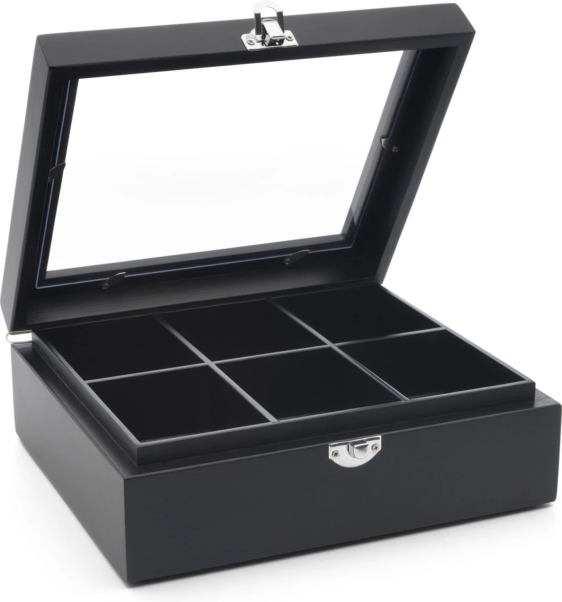 Bredemeijer - Theedoos 6-vaks venster bamboe zwart Bredemeijer - Theedoos 6-vaks Venster Bamboe Zwart -LAVAZZA Winkel 1120x1200 1