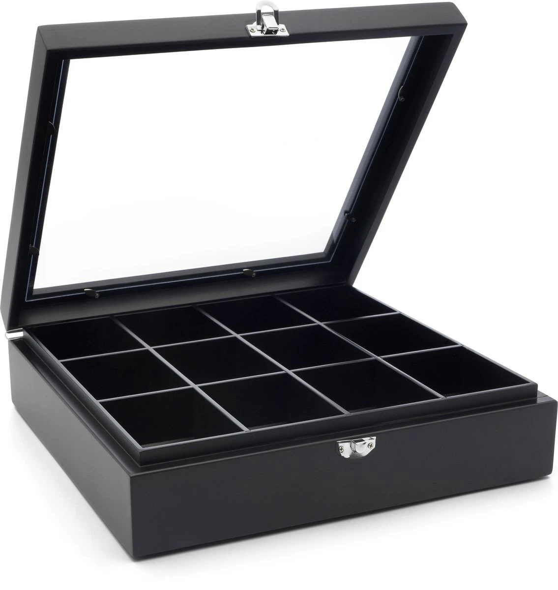 Bredemeijer - Theedoos 12-vaks venster bamboe zwart Bredemeijer - Theedoos 12-vaks Venster Bamboe Zwart -LAVAZZA Winkel