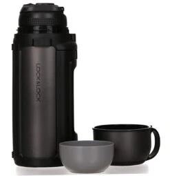 Lock&Lock Thermoskan - Isoleerkan - Thee En Koffie - Lekvrij - 1,5 Liter - RVS - Inklapbaar Handvat - Zwart -LAVAZZA Winkel 1161x1200