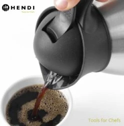 Hendi Thermoskan 2 Liter - Isoleerkan Met Drukknop - Zwart - Ø14,5x(H)26cm -LAVAZZA Winkel 1174x1200