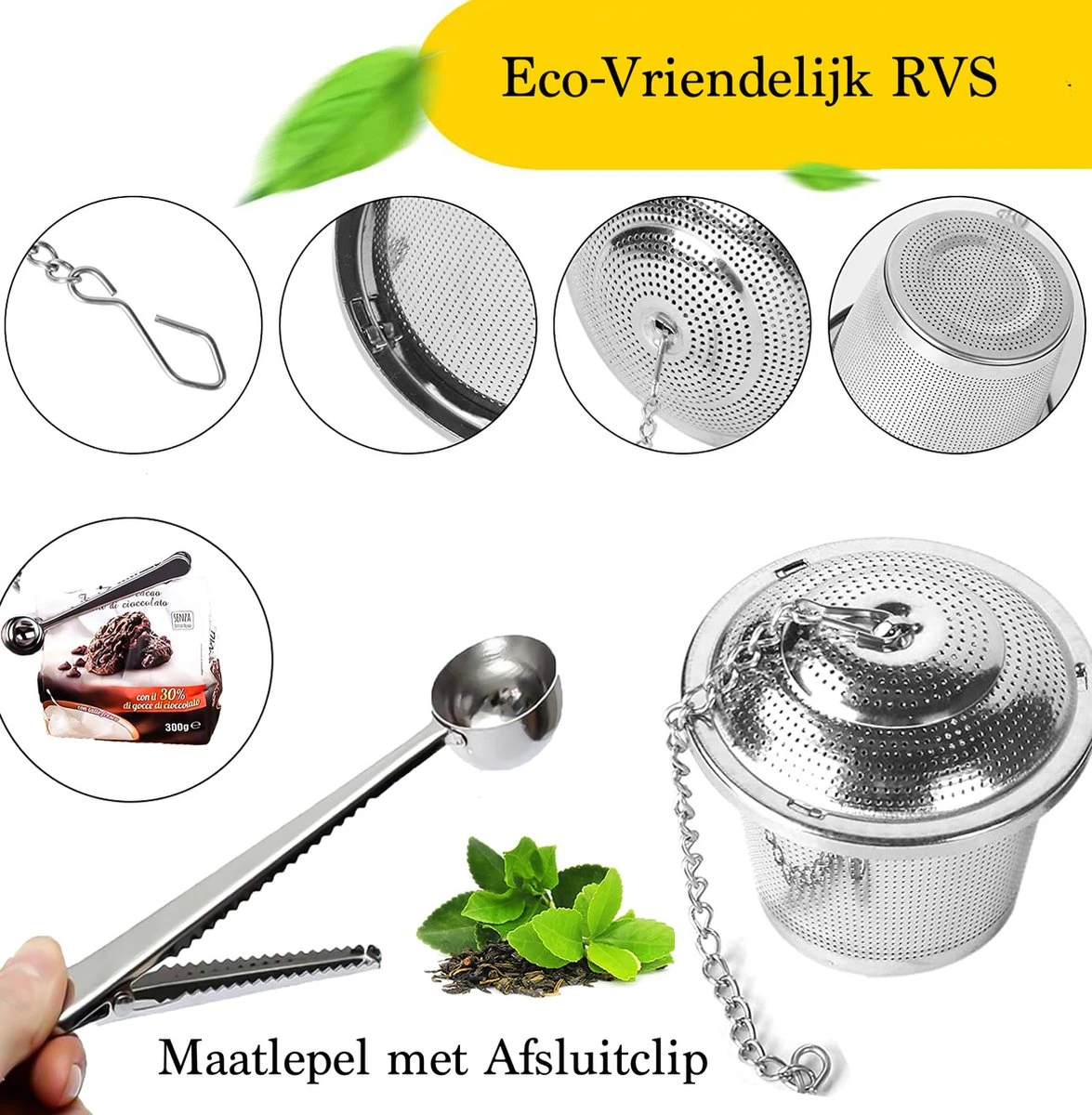 TeaLux 5-Delig RVS Theefilters Set met Maatlepel en Lekbakjes en Knijper - Theezeef voor Losse Thee en Kruiden - Tea InfuserStrainer Giftset - Verse Thee filterZeef Cadeau Pakket - Kruidenbuiltje ei met Onderzetters - Geschenkset TeaLux 5-Delig RVS Theefilters Set Met Maatlepel En Lekbakjes En Knijper - Theezeef Voor Losse Thee En Kruiden - Tea InfuserStrainer Giftset - Verse Thee FilterZeef Cadeau Pakket - Kruidenbuiltje Ei Met Onderzetters - Geschenkset -LAVAZZA Winkel 1175x1200 1