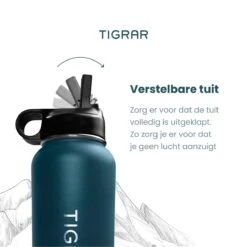 Tigrar - Waterfles - Drinkfles - Thermosfles 1 Liter Dubbelwandig - RVS - (Staal) Blauw - Incl. Extra Dop 3 Rietjes En Reiniger 2 Tigrar - Waterfles - Drinkfles - Thermosfles 1 Liter Dubbelwandig - RVS - (Staal) Blauw - Incl. Extra Dop 3 Rietjes En Reiniger -LAVAZZA Winkel 1198x1200 2