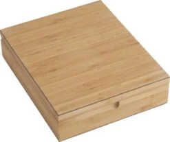 Bredemeijer - Theedoos 9-vaks Gesloten Bamboe Natural -LAVAZZA Winkel 1200x1007