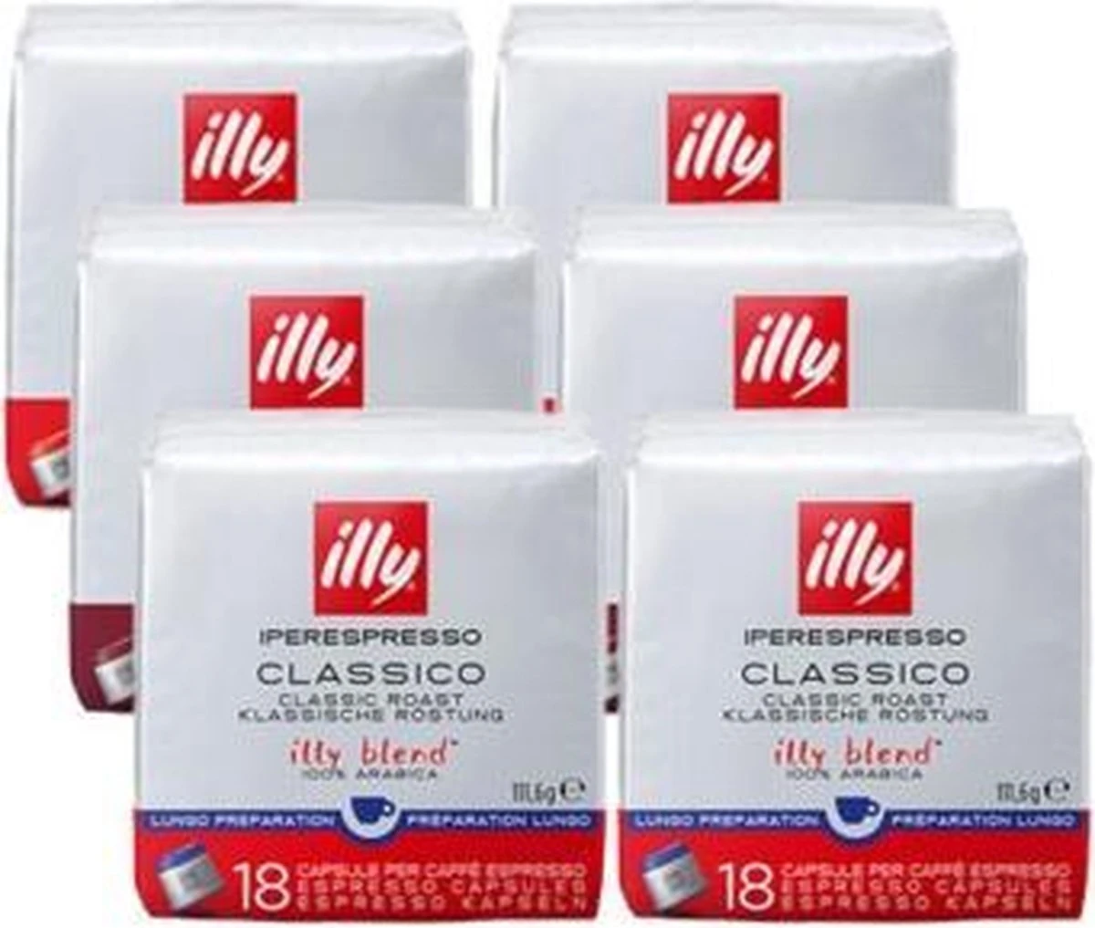 illy - Iperespresso koffie home classico Lungo 6 x 18 capsules Illy - Iperespresso Koffie Home Classico Lungo 6 X 18 Capsules -LAVAZZA Winkel