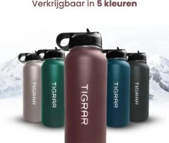 Tigrar - Waterfles Met Rietje - Drinkfles 1 Liter - Thermosfles - RVS - Rood - Incl. Extra Dop, 3 Rietjes En Reiniger 5 Tigrar - Waterfles Met Rietje - Drinkfles 1 Liter - Thermosfles - RVS - Rood - Incl. Extra Dop, 3 Rietjes En Reiniger -LAVAZZA Winkel 1200x1021