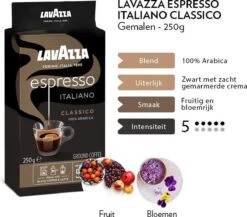 Lavazza Espresso Italiano Classico Gemalen / Filterkoffie - 8 X 250 Gram -LAVAZZA Winkel 1200x1053 2