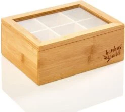 Bambuswald© Houten Theedoos Met 6 Vakken Gemaakt Van 100% Duurzame Bamboe -LAVAZZA Winkel 1200x1075 3