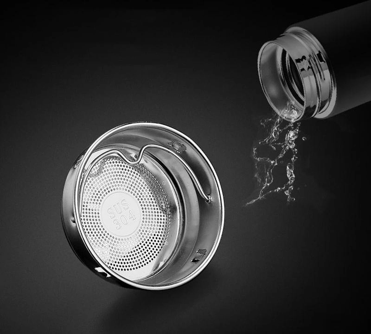 Thermosfles 500 ml - Met thee filter - Mat Zwart Thermosfles 500 Ml - Met Thee Filter - Mat Zwart -LAVAZZA Winkel 1200x1081 2