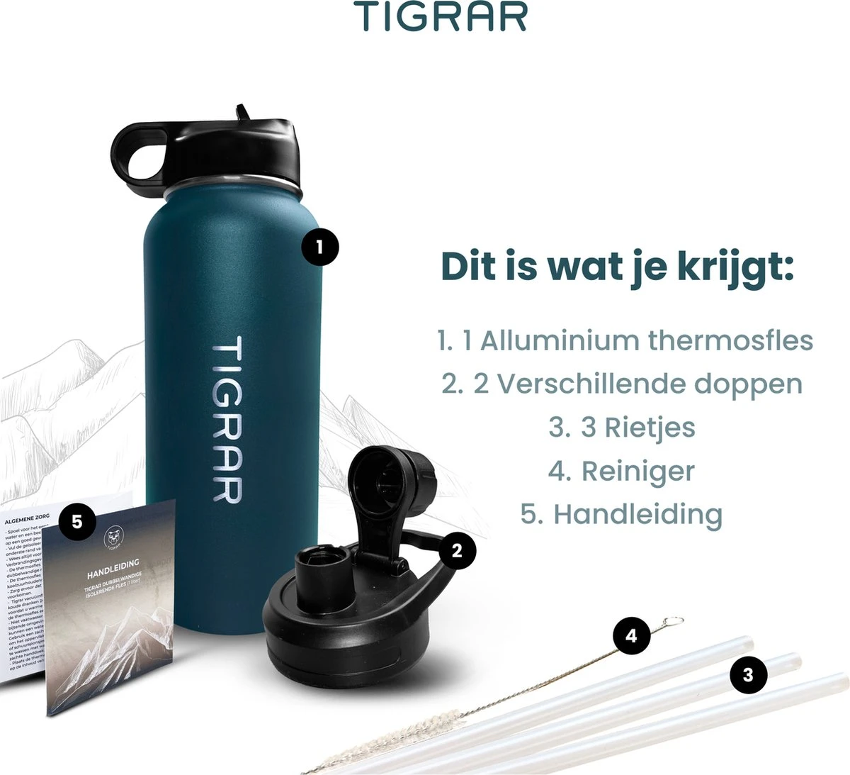 Tigrar - Waterfles - Drinkfles - Thermosfles 1 liter dubbelwandig - RVS - (Staal) Blauw - incl. extra dop 3 rietjes en reiniger Tigrar - Waterfles - Drinkfles - Thermosfles 1 Liter Dubbelwandig - RVS - (Staal) Blauw - Incl. Extra Dop 3 Rietjes En Reiniger -LAVAZZA Winkel 1200x1093 1