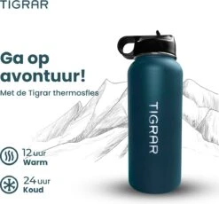 Tigrar - Waterfles - Drinkfles - Thermosfles 1 Liter Dubbelwandig - RVS - (Staal) Blauw - Incl. Extra Dop 3 Rietjes En Reiniger 6 Tigrar - Waterfles - Drinkfles - Thermosfles 1 Liter Dubbelwandig - RVS - (Staal) Blauw - Incl. Extra Dop 3 Rietjes En Reiniger -LAVAZZA Winkel 1200x1117 1