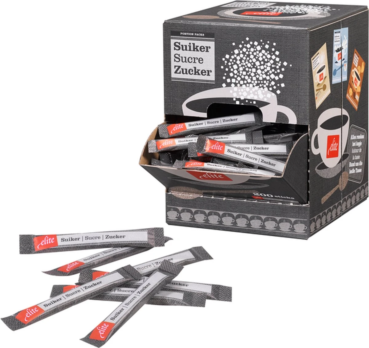 Elite suikersticks 200 stuks - suiker Van Gils Elite Suikersticks 200 Stuks - Suiker -LAVAZZA Winkel 1200x1134 1