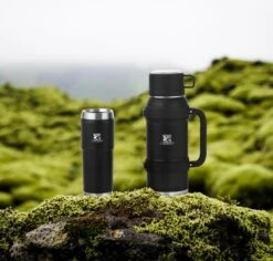 MacGyver RVS Thermoskan 1.5 Ltr – RVS Thermosbeker 0,55 Ltr - Langdurig Warm/koud - Zwart -LAVAZZA Winkel 1200x1145 1