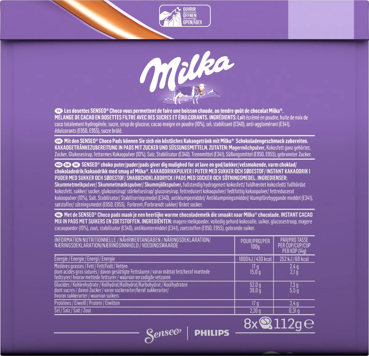 Senseo Milka Pads - 4 x 8 pads - Warme Chocolademelk Senseo Milka Pads - 4 X 8 Pads - Warme Chocolademelk -LAVAZZA Winkel 1200x1158 7