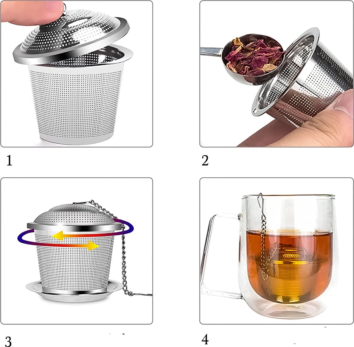 TeaLux 5-Delig RVS Theefilters Set met Maatlepel en Lekbakjes en Knijper - Theezeef voor Losse Thee en Kruiden - Tea InfuserStrainer Giftset - Verse Thee filterZeef Cadeau Pakket - Kruidenbuiltje ei met Onderzetters - Geschenkset TeaLux 5-Delig RVS Theefilters Set Met Maatlepel En Lekbakjes En Knijper - Theezeef Voor Losse Thee En Kruiden - Tea InfuserStrainer Giftset - Verse Thee FilterZeef Cadeau Pakket - Kruidenbuiltje Ei Met Onderzetters - Geschenkset -LAVAZZA Winkel 1200x1174 9