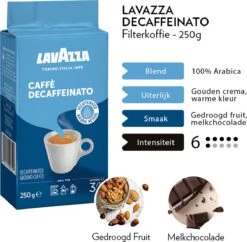 Lavazza Caffe Decaffeinato Filterkoffie - 250 Gram X8 -LAVAZZA Winkel 1200x1177 4