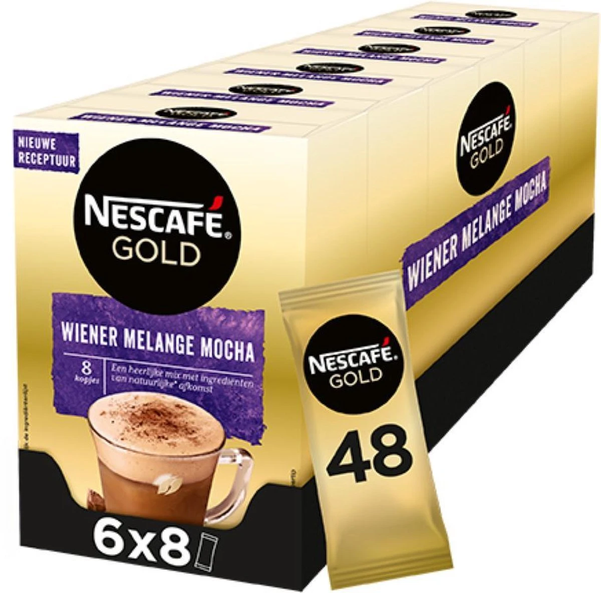 Nescafé Gold Wiener Melange Mocha oploskoffie - 6 doosjes à 8 zakjes Nescafé Gold Wiener Melange Mocha Oploskoffie - 6 Doosjes à 8 Zakjes -LAVAZZA Winkel 1200x1184 11