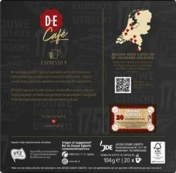Douwe Egberts D.E Café Espresso Koffiecups - Intensiteit 9/12 - 10 X 20 Capsules -LAVAZZA Winkel 1200x1186 5