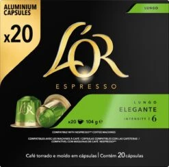 L'OR Lungo Elegante Koffiecups - Intensiteit 6/12 - 10 X 20 Capsules -LAVAZZA Winkel 1200x1187 12