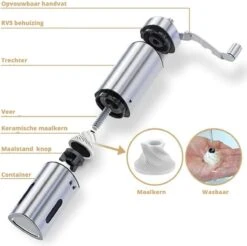 Comes In Handy - Koffiemolen Handmatig - Keramische Kern - Roestvrijstaal - Instelbare Maalgraad -LAVAZZA Winkel 1200x1193 3