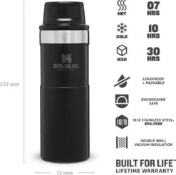 Stanley Trigger-Action Travel Mug 0.47L - Thermosfles - Matt Black -LAVAZZA Winkel 1200x1195