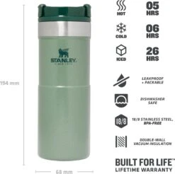 Stanley The NeverLeak™ Travel Mug 0,35L NEW - Thermosfles - Hammertone Green -LAVAZZA Winkel 1200x1197 2