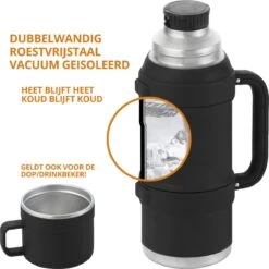 MacGyver RVS Thermoskan 1.5 Ltr – RVS Thermosbeker 0,55 Ltr - Langdurig Warm/koud - Zwart -LAVAZZA Winkel 1200x1198 13