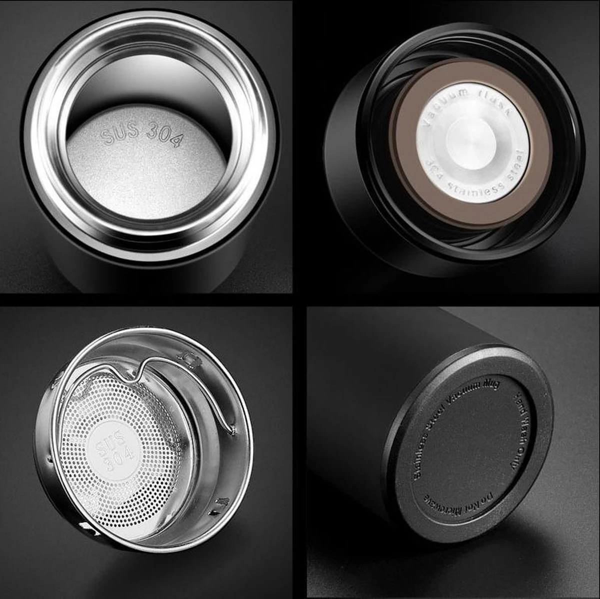 Thermosfles 500 ml - Met thee filter - Mat Zwart Thermosfles 500 Ml - Met Thee Filter - Mat Zwart -LAVAZZA Winkel 1200x1198 14