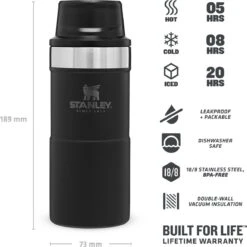 Stanley Trigger-Action Travel Mug 0.47L - Thermosfles - Matt Black -LAVAZZA Winkel 1200x1198 4