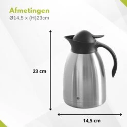 Hendi Thermoskan 1,5 Liter - Isoleerkan Met Drukknop - Zwart - Ø14,5x(H)23cm -LAVAZZA Winkel 1200x1200 133