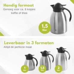 Hendi Thermoskan 1,5 Liter - Isoleerkan Met Drukknop - Zwart - Ø14,5x(H)23cm -LAVAZZA Winkel 1200x1200 134