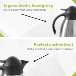 Hendi Thermoskan 1,5 Liter - Isoleerkan Met Drukknop - Zwart - Ø14,5x(H)23cm -LAVAZZA Winkel 1200x1200 135