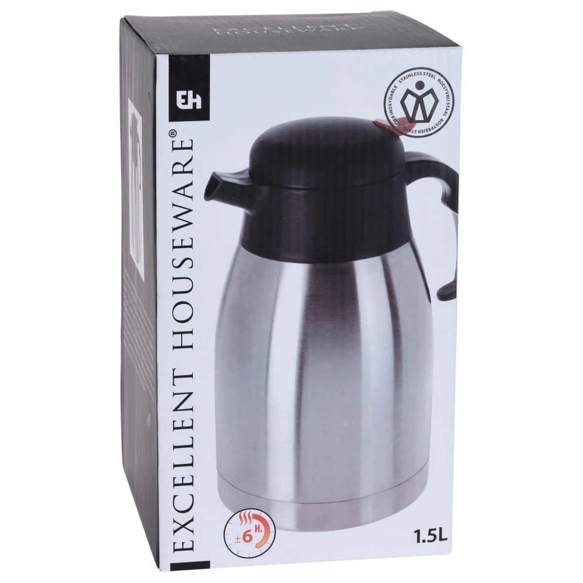 Thermoskan RVS - 1,5 Liter - Dubbelwandig Excellent Houseware Thermoskan RVS - 1,5 Liter - Dubbelwandig -LAVAZZA Winkel 1200x1200 254