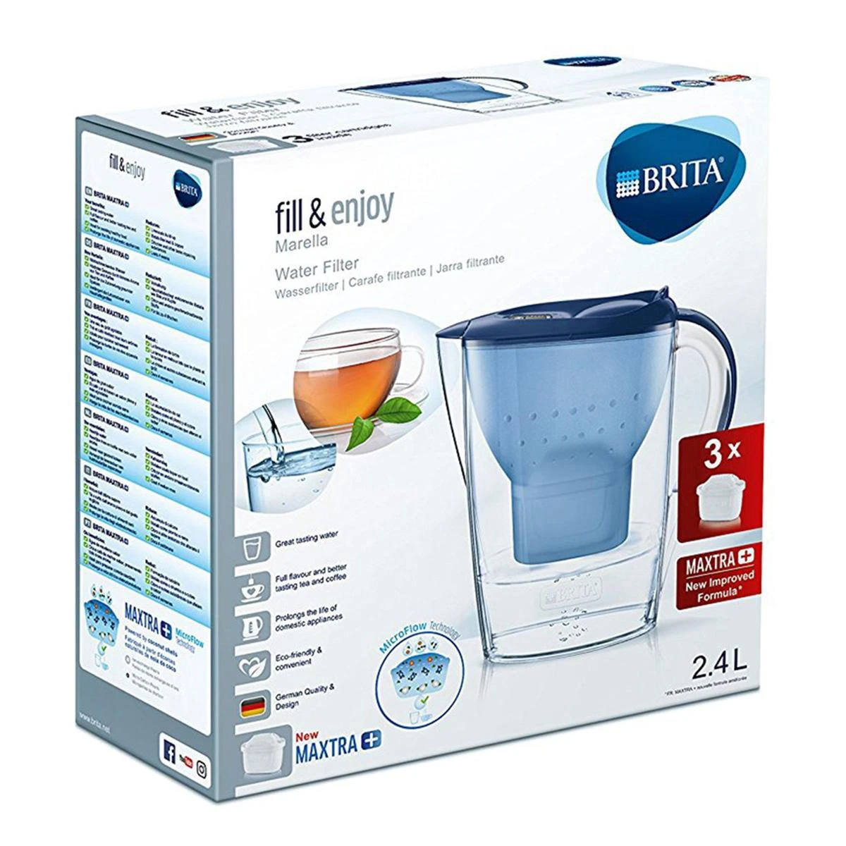 BRITA - Waterfilterkan Marella Cool - Blauw - 2,4L + 3 MAXTRA+ Waterfilterpatronen BRITA - Waterfilterkan Marella Cool - Blauw - 2,4L + 3 MAXTRA+ Waterfilterpatronen -LAVAZZA Winkel 1200x1200 288