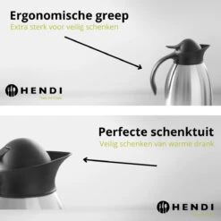 Hendi Thermoskan 2 Liter - Isoleerkan Met Drukknop - Zwart - Ø14,5x(H)26cm -LAVAZZA Winkel 1200x1200 396