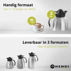 Hendi Thermoskan 2 Liter - Isoleerkan Met Drukknop - Zwart - Ø14,5x(H)26cm -LAVAZZA Winkel 1200x1200 397