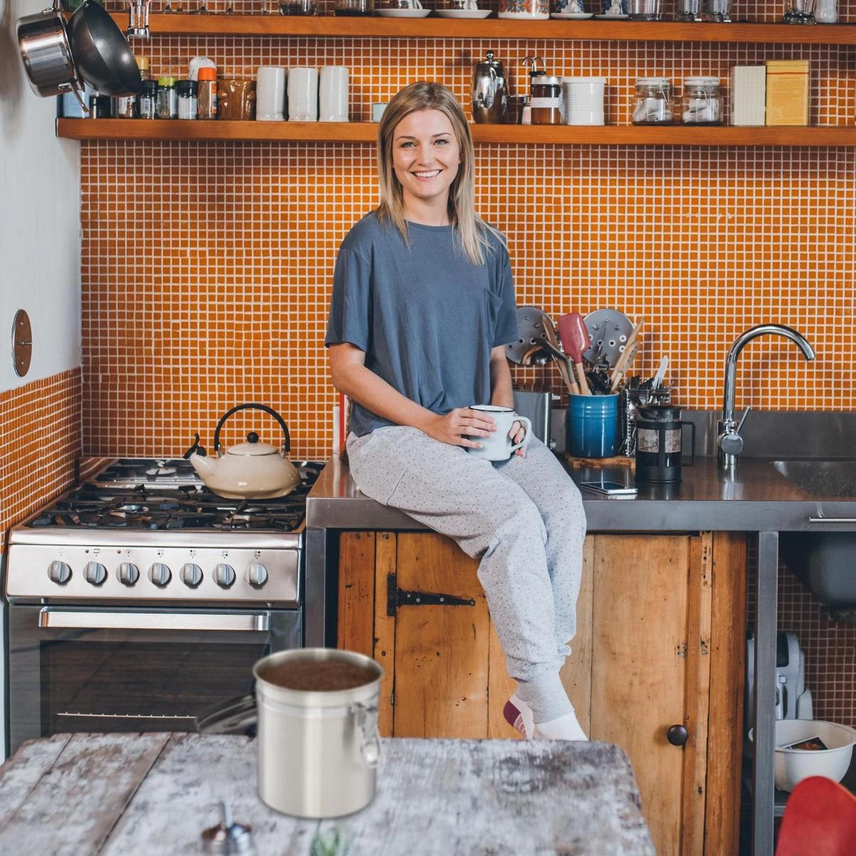 relaxdays voorraadbus koffie - koffieblik - luchtdicht - koffiebus - zilver - metaal Groot Relaxdays Voorraadbus Koffie - Koffieblik - Luchtdicht - Koffiebus - Zilver - Metaal Groot -LAVAZZA Winkel 1200x1200 479