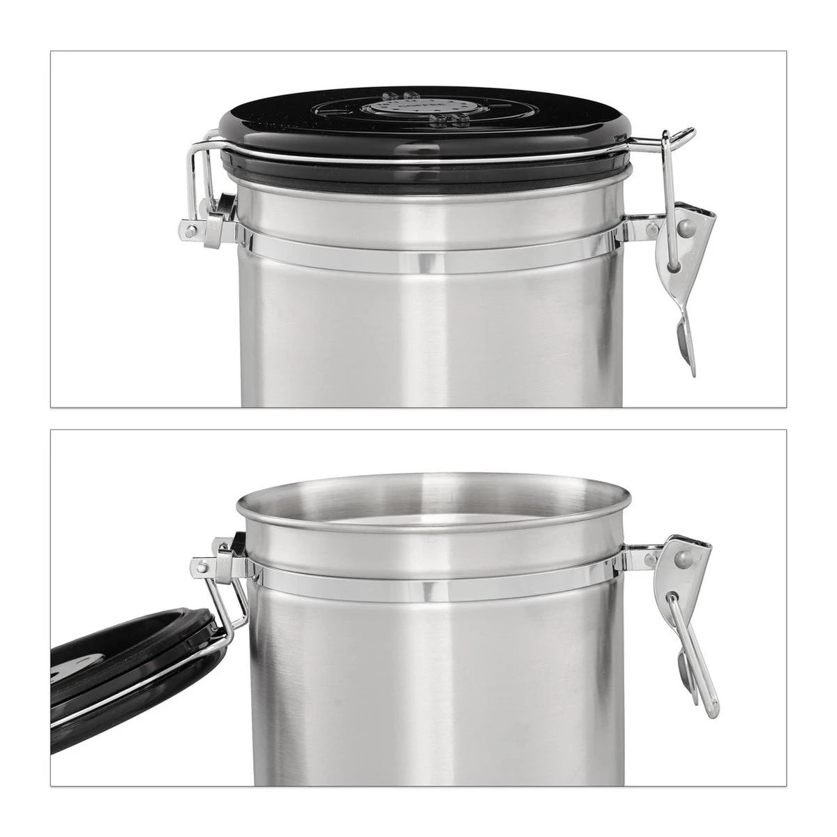 relaxdays voorraadbus koffie - koffieblik - luchtdicht - koffiebus - zilver - metaal Groot Relaxdays Voorraadbus Koffie - Koffieblik - Luchtdicht - Koffiebus - Zilver - Metaal Groot -LAVAZZA Winkel 1200x1200 481