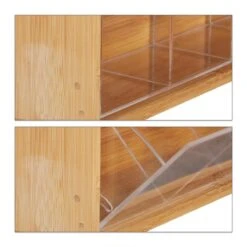 Relaxdays Theedoos 5 Vaks - Theekist - Theezakjeshouder - Bamboe - Voor Ca. 10 Theezakjes -LAVAZZA Winkel 1200x1200 532