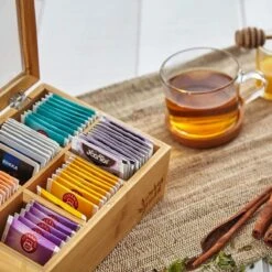 Bambuswald© Houten Theedoos Met 6 Vakken Gemaakt Van 100% Duurzame Bamboe -LAVAZZA Winkel 1200x1200 556