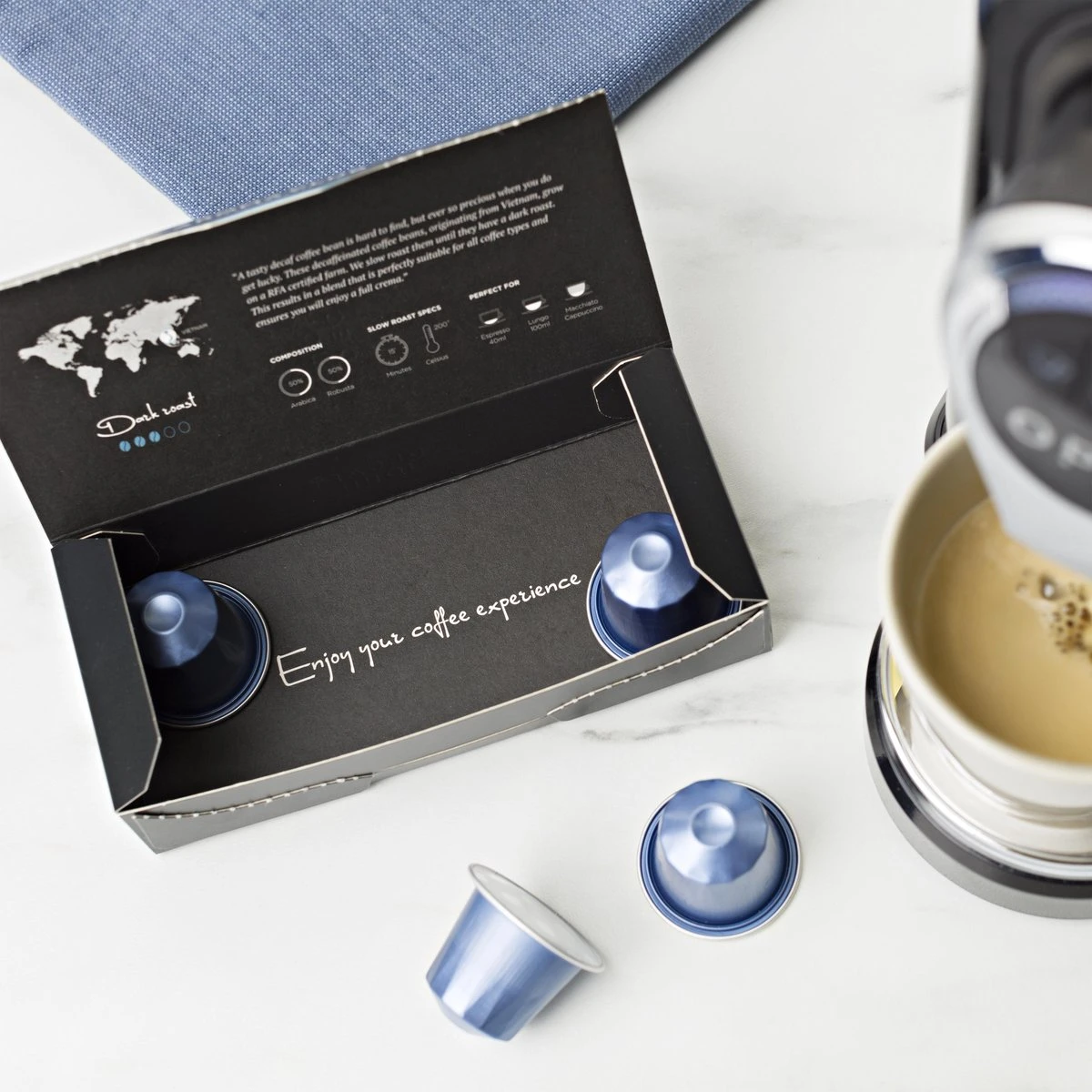 Aroma Club - Nespresso Compatible Capsules (120 st.) - No. 5 Decaf John - Intensiteit 3/5 - Decaf - 100% Aluminium Koffiecups Aroma Club - Nespresso Compatible Capsules (120 St.) - No. 5 Decaf John - Intensiteit 3/5 - Decaf - 100% Aluminium Koffiecups -LAVAZZA Winkel 1200x1200 638