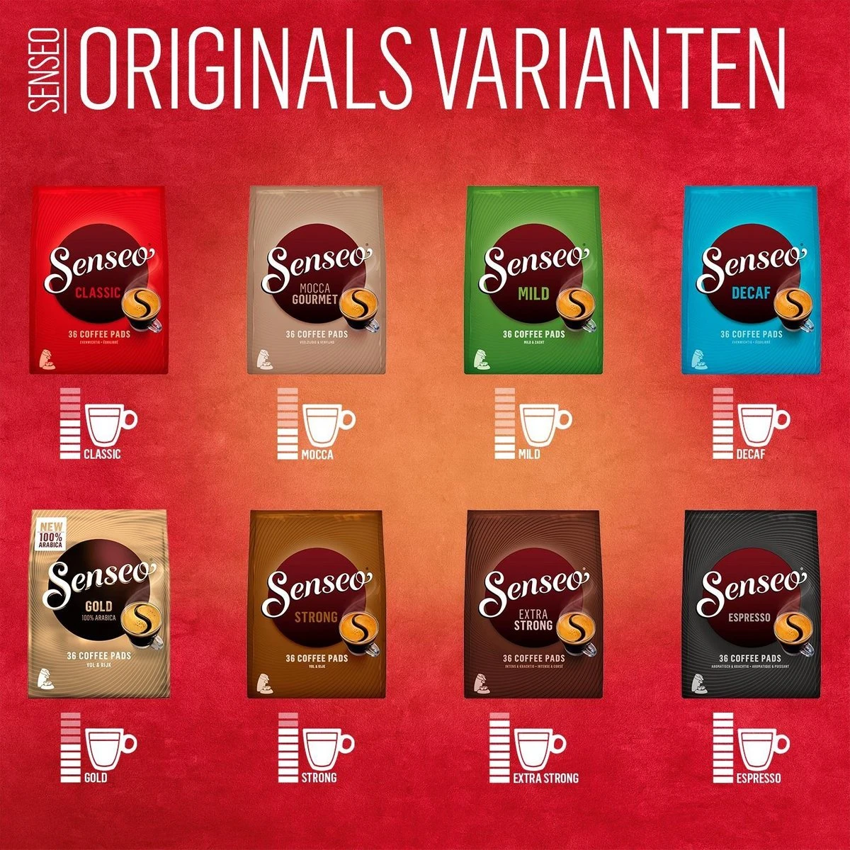 Senseo Strong Koffiepads - 7/9 Intensiteit - 10 x 36 pads Senseo Strong Koffiepads - 7/9 Intensiteit - 10 X 36 Pads -LAVAZZA Winkel 1200x1200 890