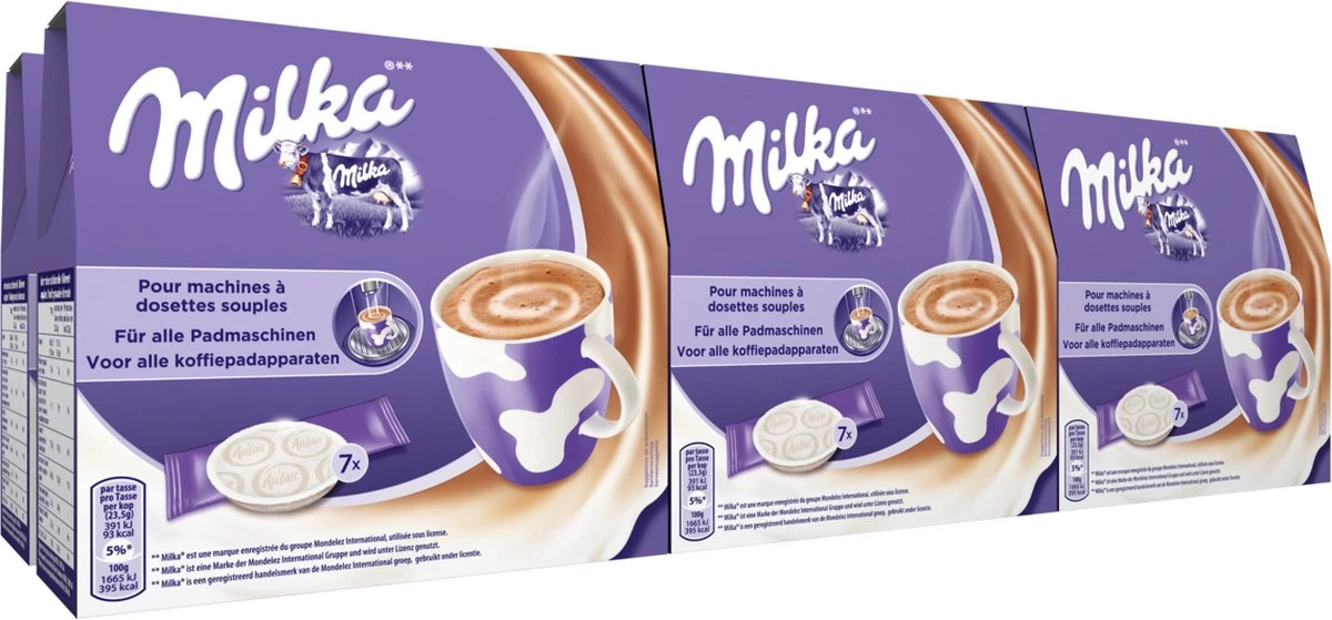 Senseo Milka Pads - 4 x 8 pads - Warme Chocolademelk Senseo Milka Pads - 4 X 8 Pads - Warme Chocolademelk -LAVAZZA Winkel