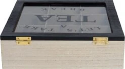 Merkloos Theekist - Bruin - Hout 9-Vaks - Glazen Deksel - Theedoos - Tea Break -LAVAZZA Winkel 1200x660