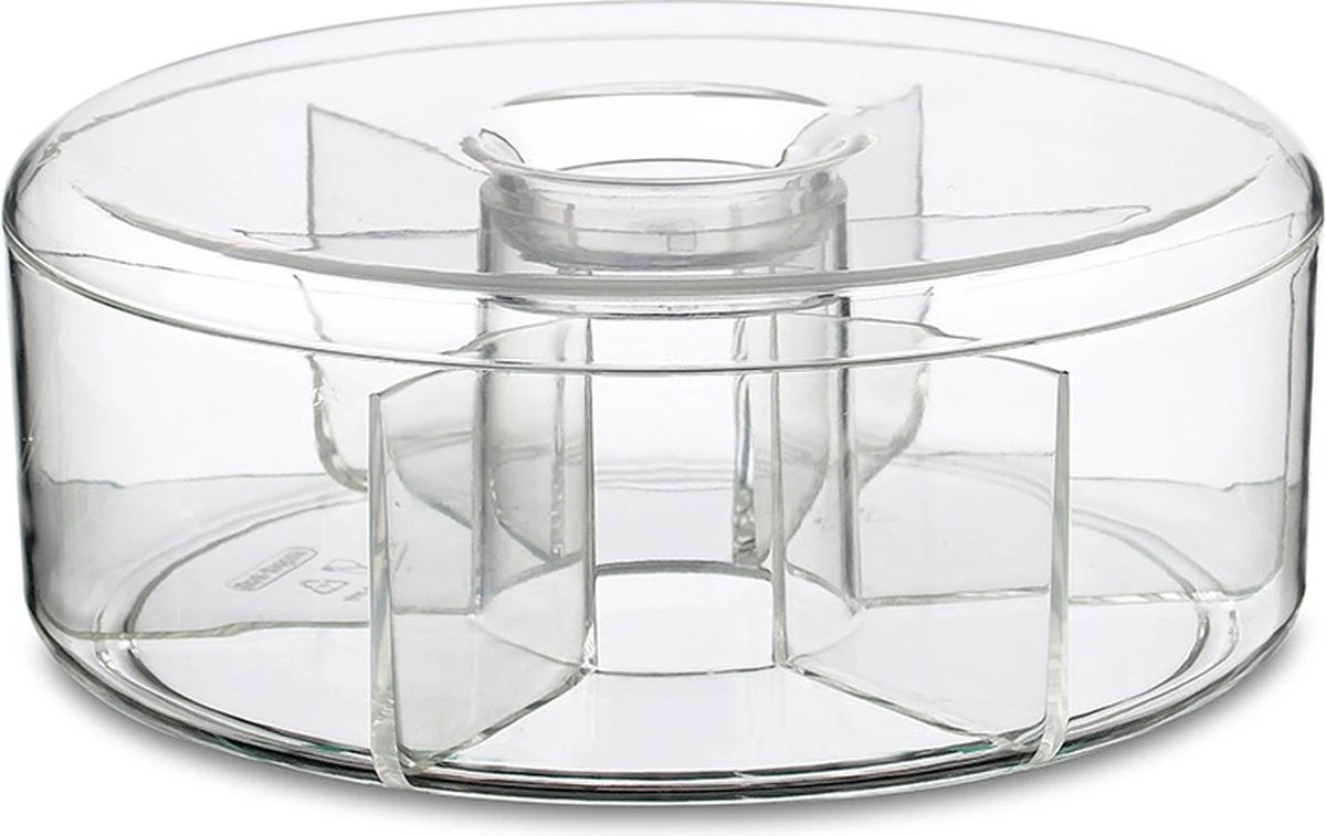 Mepal - theedoos rond - transparant - 6 vakken - opbergdoos - theekist Mepal - Theedoos Rond - Transparant - 6 Vakken - Opbergdoos - Theekist -LAVAZZA Winkel